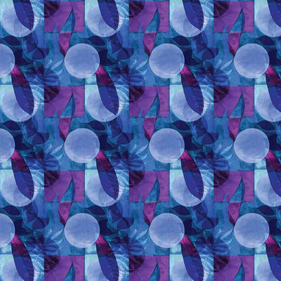Benartex | Prismatic Leaves | Indigo Multi