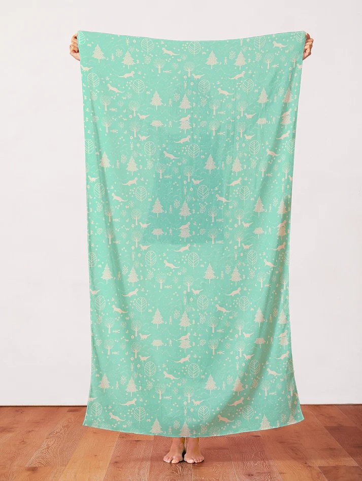Otter Romp Forest Turquoise