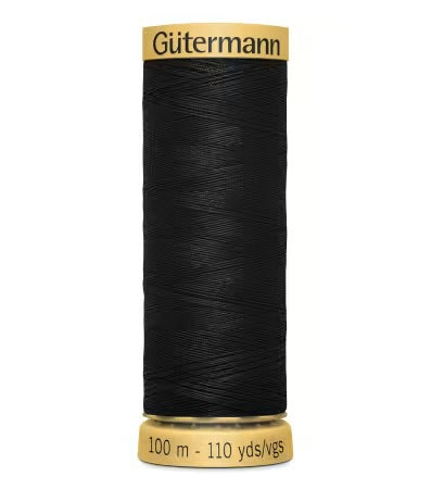 Gütermann Thread Cotton 50 100m Solid Black
# 744491-1001