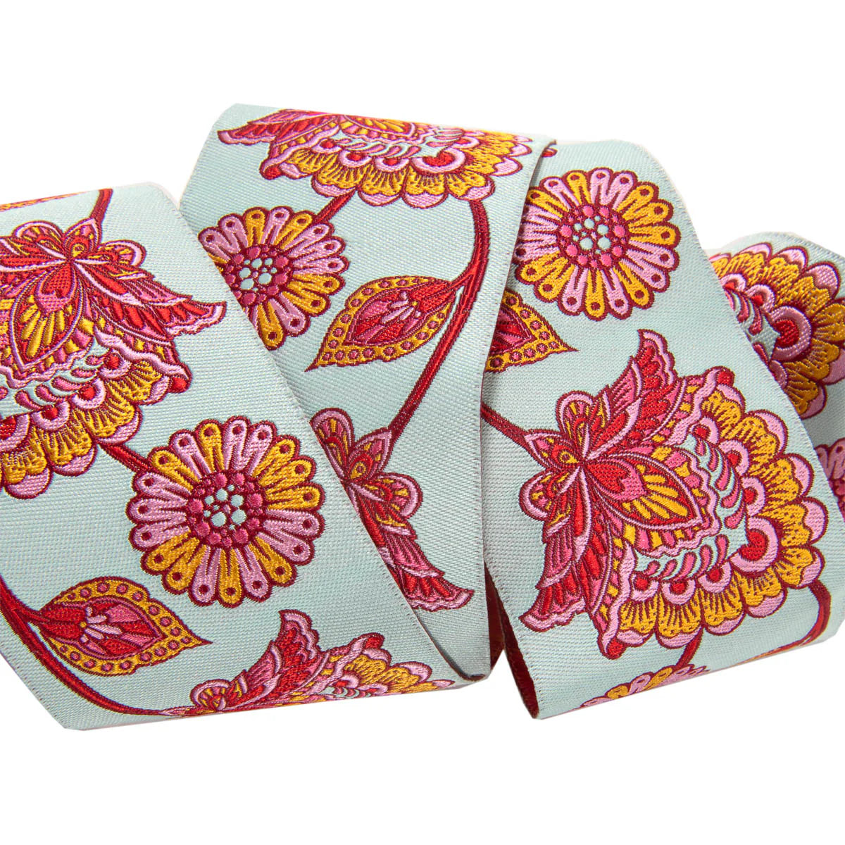 Paisley Floral Strawberry on Aqua 2"-Tula Pink vintage