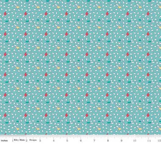 Riley Blake | Color Leaves on Cottage Blue