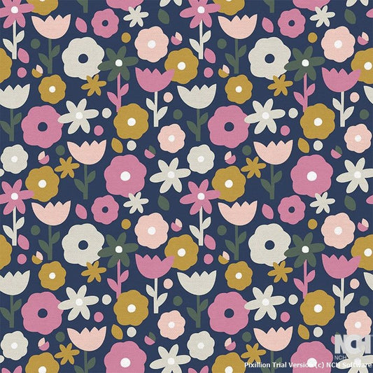 Paintbrush Studio Over the Rainbow 6" Flower Navy Muted