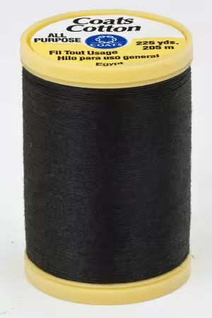 Coats Cotton Sewing Thread 225 yds Black # S9700900