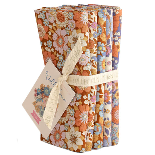 Tilda | Fat Quarter Bundle | The Wallflower Collection | Caramel/Thristle (5)