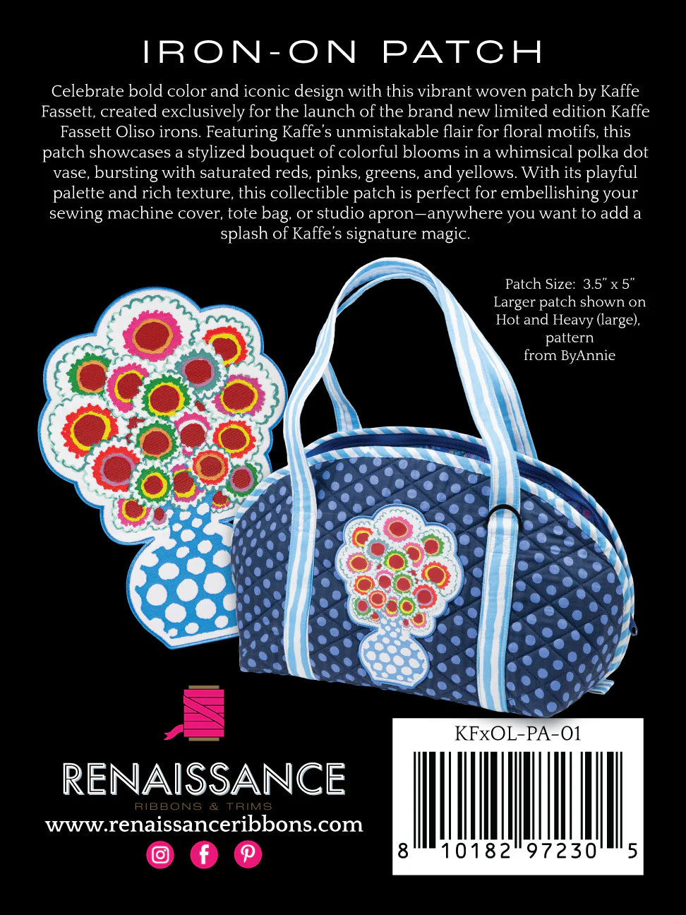 Kaffe Fassett x Oliso - Bouquet Iron-On Woven Patch