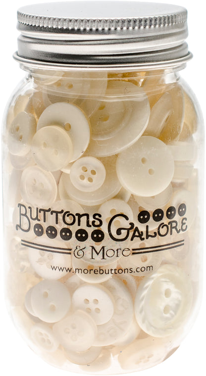 Buttons Galore & More Small Button Jar - Antique White