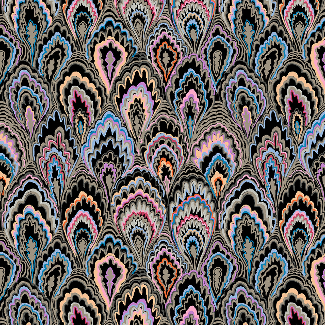 Free Spirit | Kaffe Fassett Collective | Marble Scallops Black