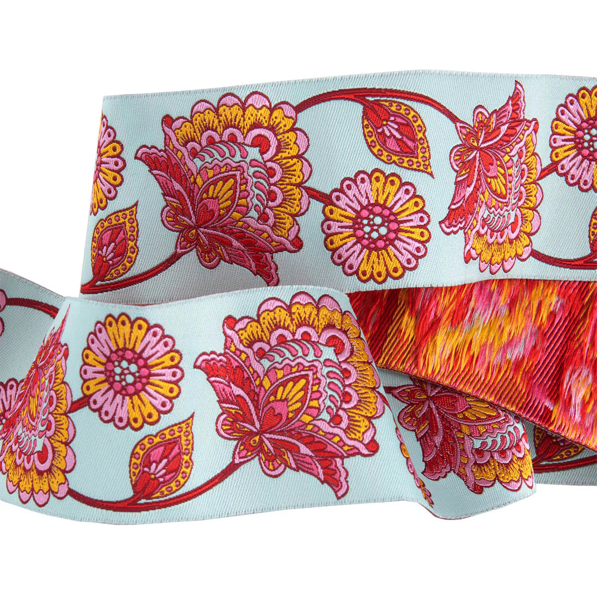 Paisley Floral Pastel Strawberry on Aqua