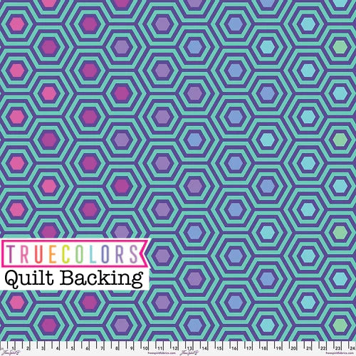 Free Spirit | Tula Pink | Rainbow Hexy | Peacock | 108" Wide