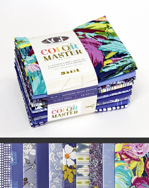 AGF Master Color fat quarter bundle (10) - Sapphire Shine Edition