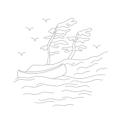 Trailhead Yarns | Un-Kit Embroidery Canvas | 8" Canoe