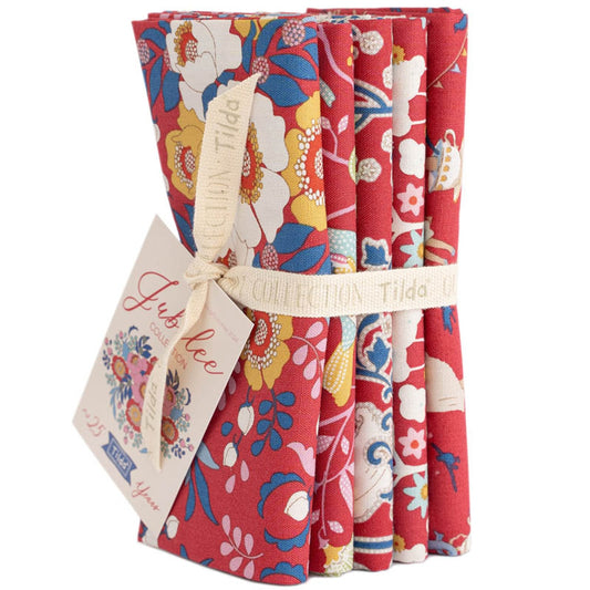 Fat Quarter Bundle (5) | Tilda | Jubilee | Red
