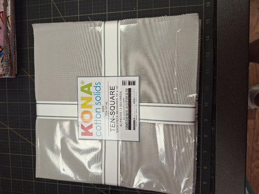 Kona  | Cotton Solids  | Robert Kaufman  | ASH  | 10" Squares